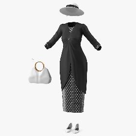 Casual Party Dress with Dot Pattern 3D